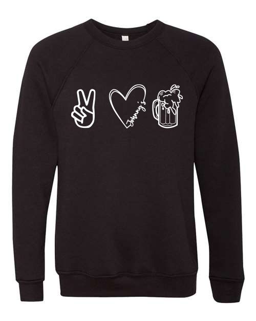 Men's Long sleeve crewneck (✌️ ❤️ 🍺  | Various Colors)